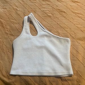 Princess Polly White One Shoulder Crop Top